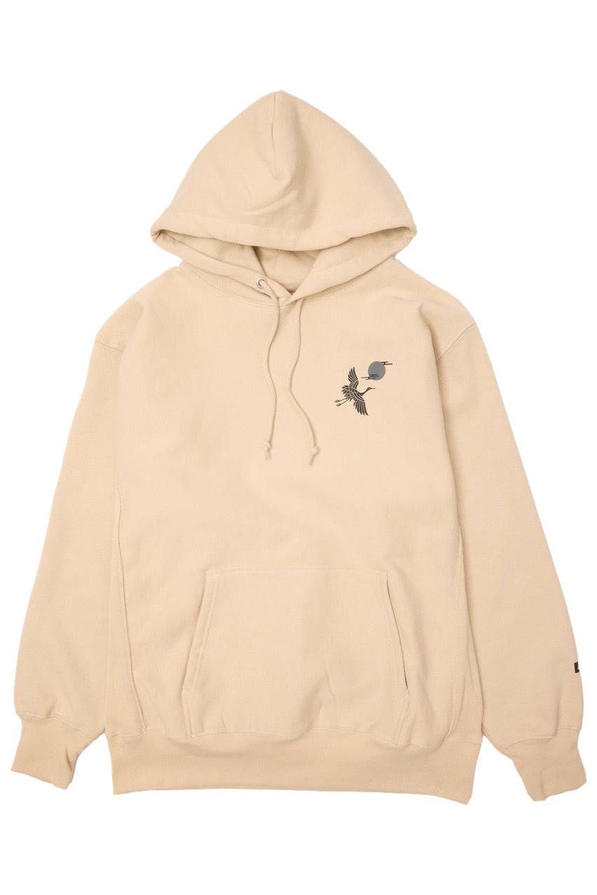 "Night and Cranes" pullover hoodie (fleece lining)