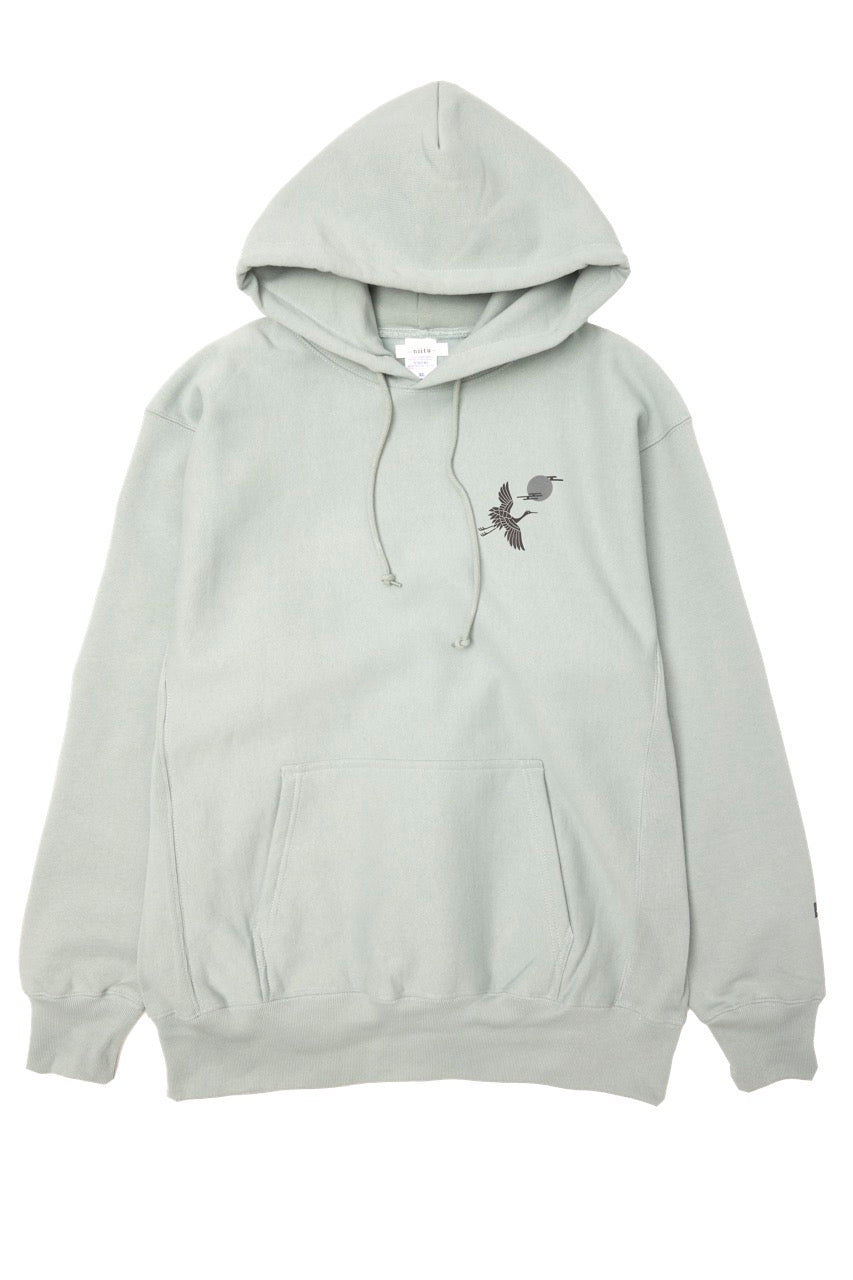 "Night and Cranes" pullover hoodie (fleece lining)