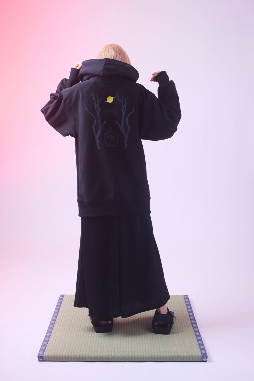 "Night and Cranes" pullover hoodie (fleece lining)