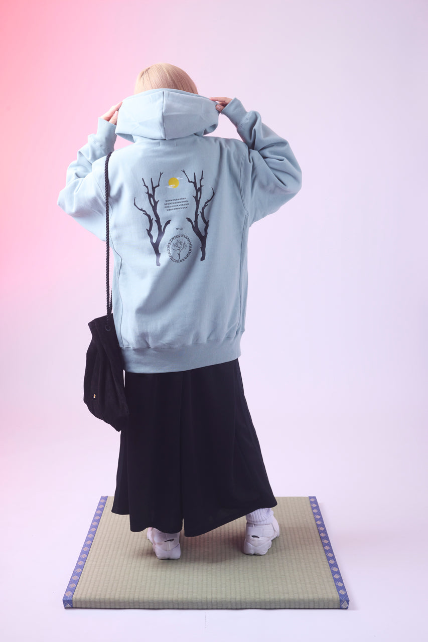 "Night and Cranes" pullover hoodie (fleece lining)