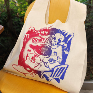 アントくん オムライス柄 マルシェバッグ（かわいいエコバッグ）